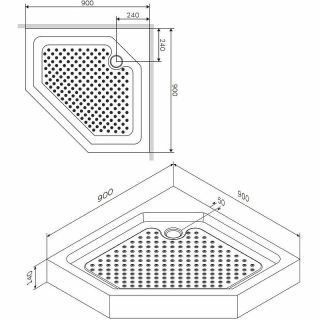 Поддон для душа AM.PM Gem 90х90 W90T-405-090WT Белый